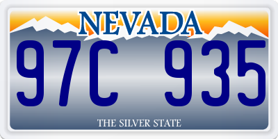 NV license plate 97C935