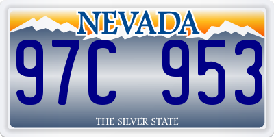 NV license plate 97C953