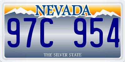 NV license plate 97C954