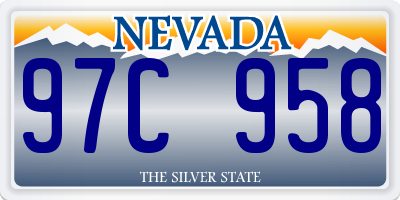 NV license plate 97C958