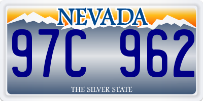 NV license plate 97C962