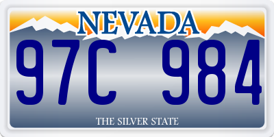 NV license plate 97C984