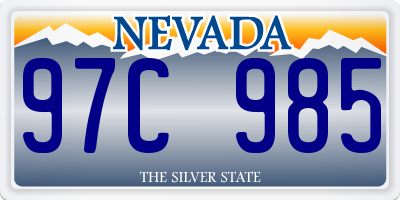 NV license plate 97C985
