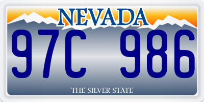 NV license plate 97C986