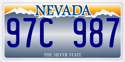 NV license plate 97C987