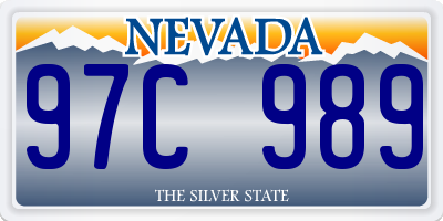 NV license plate 97C989