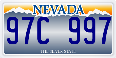NV license plate 97C997