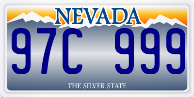NV license plate 97C999
