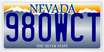 NV license plate 980WCT