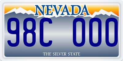 NV license plate 98C000