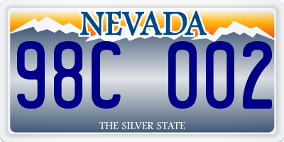NV license plate 98C002
