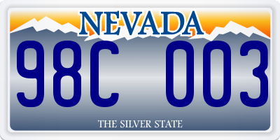 NV license plate 98C003