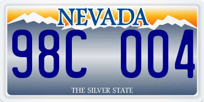 NV license plate 98C004