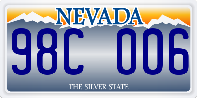 NV license plate 98C006