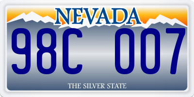 NV license plate 98C007