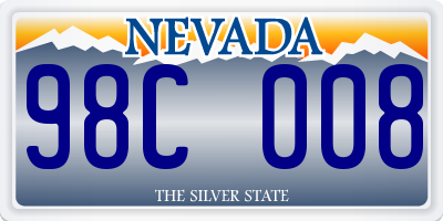 NV license plate 98C008
