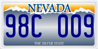 NV license plate 98C009