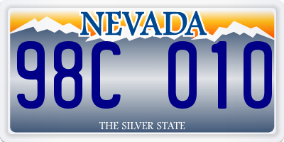 NV license plate 98C010