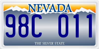 NV license plate 98C011