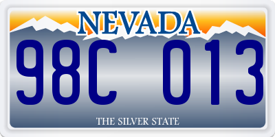 NV license plate 98C013