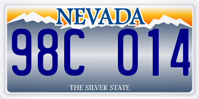 NV license plate 98C014
