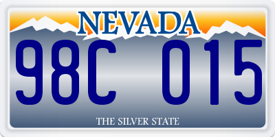 NV license plate 98C015