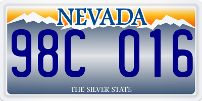 NV license plate 98C016