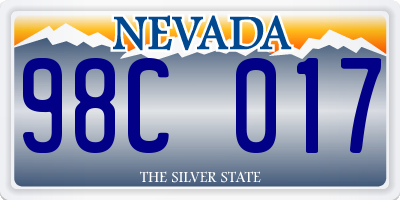 NV license plate 98C017