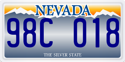 NV license plate 98C018