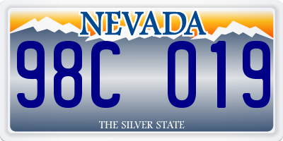 NV license plate 98C019