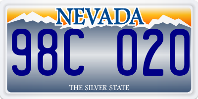 NV license plate 98C020