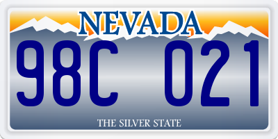 NV license plate 98C021