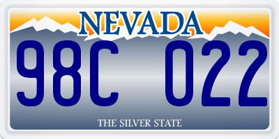 NV license plate 98C022