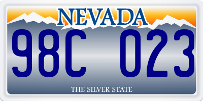 NV license plate 98C023