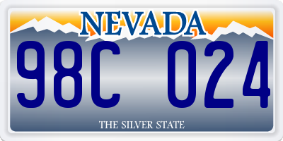 NV license plate 98C024