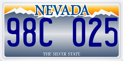 NV license plate 98C025