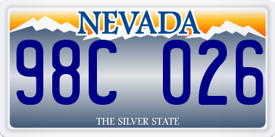NV license plate 98C026