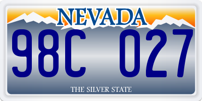 NV license plate 98C027