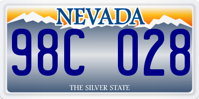 NV license plate 98C028