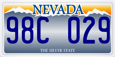 NV license plate 98C029