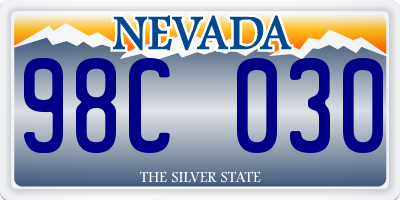 NV license plate 98C030