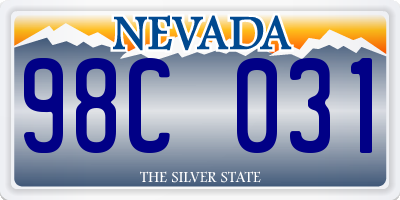 NV license plate 98C031