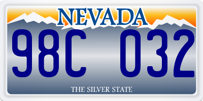 NV license plate 98C032