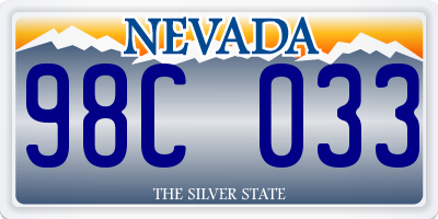 NV license plate 98C033