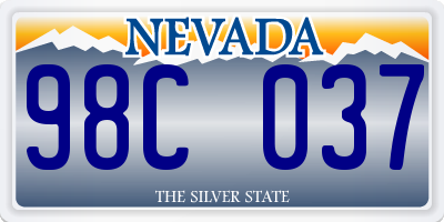 NV license plate 98C037