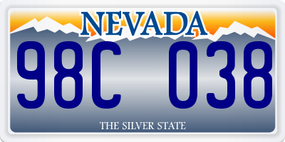 NV license plate 98C038