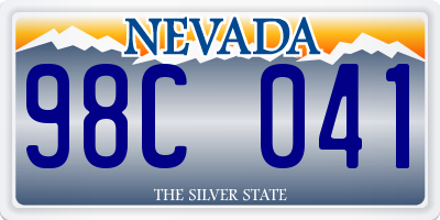 NV license plate 98C041
