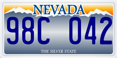NV license plate 98C042