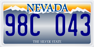 NV license plate 98C043