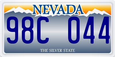 NV license plate 98C044